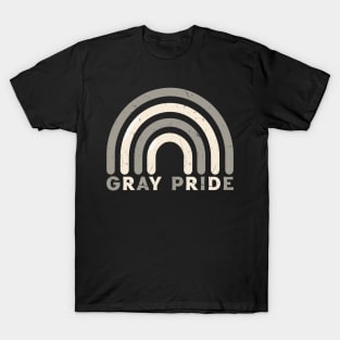 Gray Pride Retro Rainbow Deign T-Shirt